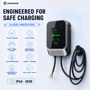 Station de recharge murale GANCRON Type 2 EV, chargeur AC, 7kW, 11kW, 22kW, 32A, 3 phases, niveau 2, recharge rapide, pour voiture électrique, usage domestique - Product Image 3