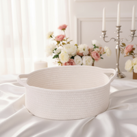 Petit panier tissé, sac cadeau et ruban. Panier-cadeau vide adapté aux mariages et aux chambres d'enfants. Corde en coton pour le rangement.
