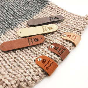 Personalized knitted hats, <b>scarves</b>, sweaters, logo tags, DIY detachable handmade leather labels, creative clothing tags - Product Image 1