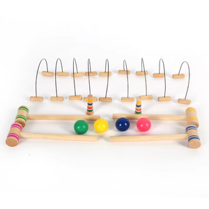 Ensemble <span class=keywords><strong>de</strong></span> <span class=keywords><strong>croquet</strong></span> d'extérieur à quatre joueurs avec balles en bois pour jeux familiaux pour adultes et enfants - Product Image 2