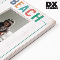 DX Designs Vente en gros Cadre photo en bois blanc vieilli pour plage et bébé, formats 4x6, 5x7, 6x8, 8x10 pouces et A4, à poser sur table ou à accrocher au mur