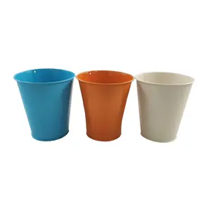 Chinese Suppliers Small Bucket Metal Pot Flower Colourful Flower Bucket Herb Pot