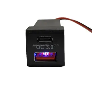 Dual Qc 3.0 12-24V Led Dual Poort Usb Lader Stopcontact Power Adapter Met Spanning Voor Auto