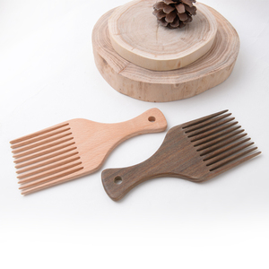 Barbiere parrucchiere hair styling grande pettine afro in legno pick up salon afro fork Oil head comb - Product Image 3