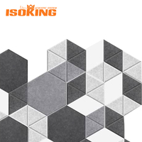 Panneau acoustique triangulaire blanc ISOKING en PET, absorption acoustique personnalisée, réduction du bruit, feutre en fibre de polyester, persiennes acoustiques biseautées