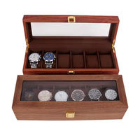 Bois de noyer 2-20 fente montre conteneur protection Logo personnalisé velours intérieur verre fenêtres montre organisateur étui boîte-cadeau emballage