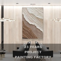 Décor Hôtelier Relief Peint à la Main Grande Texture 3D Art Mural Abstrait Peinture à l'Huile sur Toile