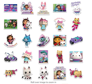 50 Calcomanías de Vinilo de Gabby's Dollhouse con Impresión UV, Resistentes al Agua, Forma Personalizada, Regalo Promocional Estético para Niños, Decoración - Product Image 3