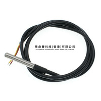 Sensor Probe suhu tahan air baja tahan karat, 18B20 + 1M/2M/3M DS18b20