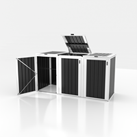 Abri de stockage extérieur pour bricolage de grande capacité, facile à utiliser, en acier galvanisé, double poubelle, en acier galvanisé inoxydable, conception de poubelle
