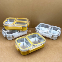 Stockage des aliments Boîte à lunch Conteneurs Rectangulaire 304 En Acier Inoxydable Adulte Boîte à bento Micro-ondes Bento Boîte à lunch