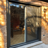 Porte coulissante en aluminium avec moustiquaire, double vitrage en verre trempé, design minimaliste, glissement fluide, pour balcon et cuisine