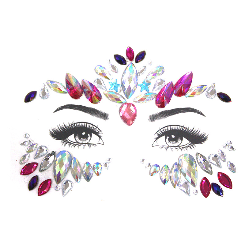 Кристалл макияж глаз украшения Bindi лицо драгоценные камни фестиваль лицо драгоценные камни