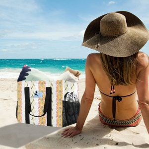 High Quality Customs logo Fashion Waterproof Girl Travel <b>Beach</b> <b>Bag</b> Lightweight Hawaii Printing Tyvek Tote <b>Bag</b> - Product Image 6