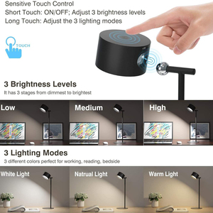Lâmpada de Mesa LED Recarregável por USB, Luzes de Leitura Sem Fio com Rotação de 360 Graus - Product Image 6
