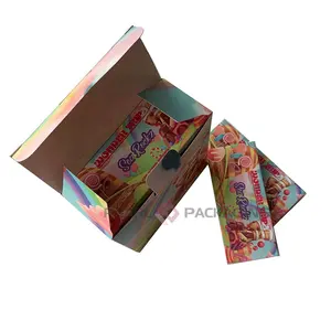 Caja de embalaje de barra de chocolate Wonka Bar personalizada con bolsa de envoltura de chocolate con impresión de logotipo transparente