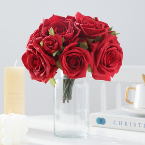 <b>Artificial</b> Rose <b>Bouquet</b> Silk Flowers High Simulation Luxury Home Decor Valentine's Day Wedding Props - Product Image 1