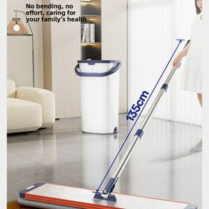 Vente en gros au détail Vente en gros en Chine Ensemble de vadrouille à rotation plate pour le nettoyage des sols avec poignée <span class=keywords><strong>Acheter</strong></span> en gros Vadrouilles - Product Image 5