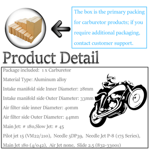TM28 קרבורטור פחמימות זמין עבור <span class=keywords><strong>Mikuni</strong></span> <span class=keywords><strong>VM28</strong></span> TM28 <span class=keywords><strong>VM28</strong></span>-418 אופנוע קרבורטור תיקון ערכת שטוח שקופיות ביצועים 28mm 200cc - Product Image 5