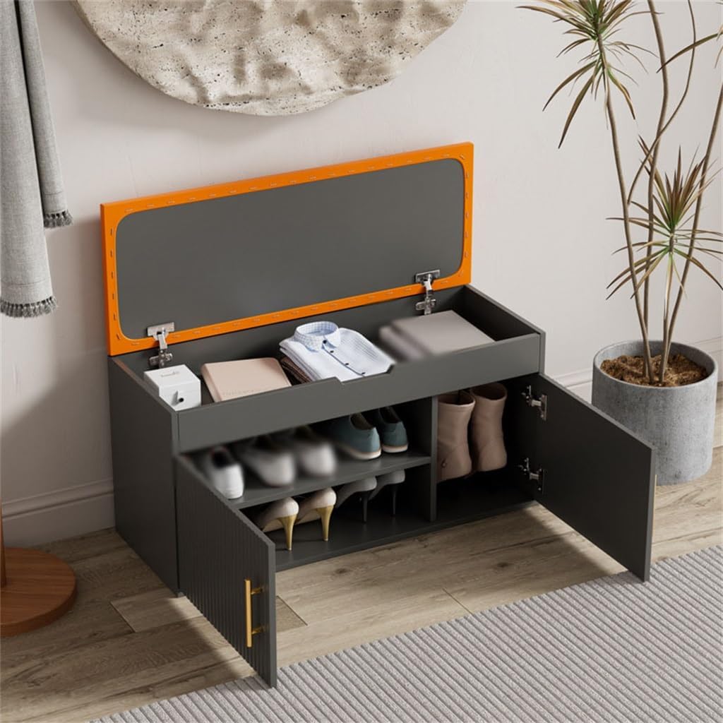 Adjustable Shoe Changing Stool for Household Use with Storage Function, Soft Bag Seat Shoe Cabinet