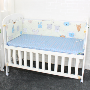 Prix bas dessin animé motif animal imprimé réglable <span class=keywords><strong>bio</strong></span> 100% coton lit bébé berceau ensemble de literie avec pare-chocs - Product Image 3
