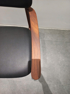 Fauteuil lounge contemporain en bois de noyer, siège rembourré doux, siège d'appoint de luxe pour salon, villa, hôtel, mobilier PISANO - Product Image 3