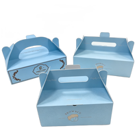 Goldene Kunstkartonbox mit UV-Farbdruck, Individuell Bedrucktem Logo, Lebensmittelechte Papierverpackung für Bäckerei-Boxen, Süßigkeiten mit Griff