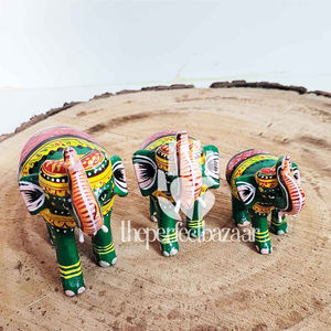 ชุดงานฝีมือไม้รูปช้างสไตล์อาร์ตเดโค จำนวน 3 ชิ้น - Product Image 3