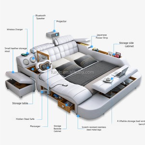多功能智能按摩榻榻米豪华智能床主卧室<span class=keywords><strong>2</strong></span>米婚床现代简约投影仪 - Product Image 3