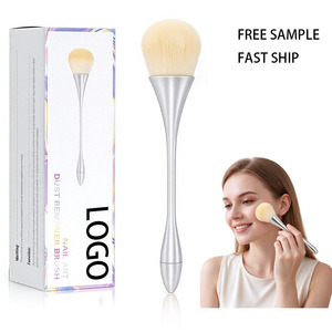 Custom logo Popular Long Handle Makeup <b>Brush</b> Fluffy Soft Bristles Hair No Hurt Hands Nail <b>Dust</b> <b>Brush</b> for Nail Salon - Product Image 1