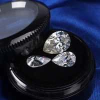 Pierres de Moissanite en vrac certifiées GRA, créées en laboratoire, en forme de poire, pour la fabrication de bijoux de luxe léger (boucles d'oreilles et bagues)