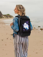 Altavoz Bluetooth LED Display Bag Negro Laptop Led Mochila Oxford Impermeable Escuela LED mochila