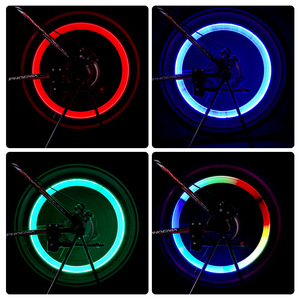Capuchon de valve de roue de vélo de moto à LED néon, lumière de rayon de roue - Product Image 5
