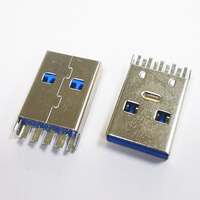 Conectores Usb Mini, conector hembra Micro usb 3,0, 9 pines, tipo de ángulo