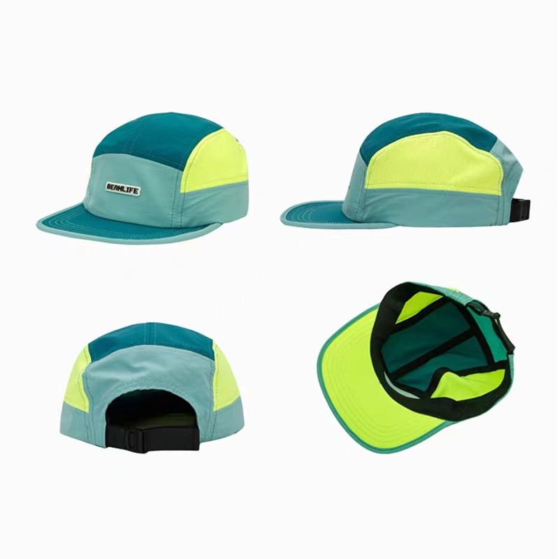 Casquette de camp en nylon et polyester à panneau personnalisé chapeau de coureur casquettes de camp chapeau de camping à séchage rapide pour enfants homme