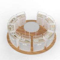 Vitrina de Exhibición de Joyería Personalizada de Acero Inoxidable y Vidrio con Iluminación LED para Salas de Exhibición de Lujo