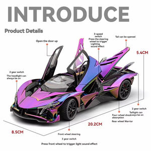 <span class=keywords><strong>Apollo</strong></span> <span class=keywords><strong>EVO</strong></span> 1:24, modelo fundido a presión, adorno de Metal para coche con sonido y luz, puertas de retroceso que abren juguetes para niños, decoran su espacio - Product Image 3