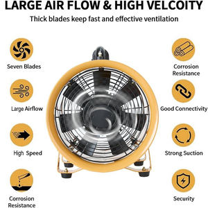 Ventilador axial industrial <span class=keywords><strong>de</strong></span> bajo ruido, <span class=keywords><strong>extractor</strong></span> <span class=keywords><strong>de</strong></span> <span class=keywords><strong>aire</strong></span> <span class=keywords><strong>acondicionado</strong></span>, ventilador <span class=keywords><strong>de</strong></span> ventilación portátil <span class=keywords><strong>de</strong></span> súper velocidad - Product Image 2