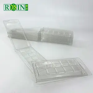 10 Cavity Clear Blister Clamshell Packaging 50 Packs Square Clamshell Wax Melt For Candle-Making & Soap