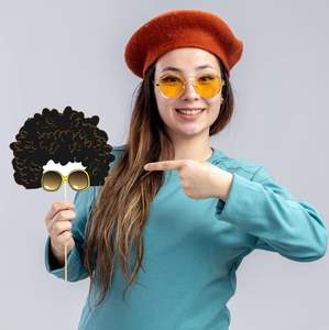 70s Photo Booth Props 1970s Disco Throwback Theme Decoraciones con palos de madera para Hippie Disco <span class=keywords><strong>Fever</strong></span> Woodstock Party - Product Image 5