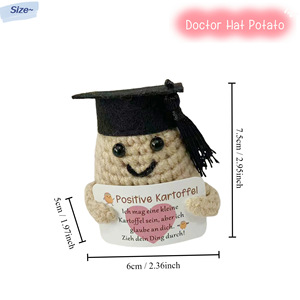Mini-pommes de terre en crochet amusantes et positives, cadeaux d'entraînement émotionnel avec carte positive, poupées mignonnes tricotées pour amis - Product Image 2