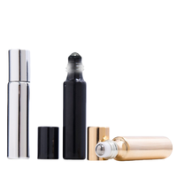 Bouteille à rouler liquide cosmétique dorée de 5ml 10ml Bouteille à rouleau de parfum Bouteilles en verre sérigraphiées avec bouchon à vis Emballage vide