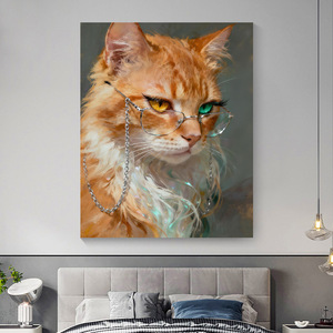 Kit <span class=keywords><strong>de</strong></span> Peinture Diamant 5D pour Adultes - Chat Cool avec Lunettes, Broderie Cristal <span class=keywords><strong>Point</strong></span> <span class=keywords><strong>de</strong></span> <span class=keywords><strong>Croix</strong></span> Complet pour Décoration Intérieure - Product Image 2