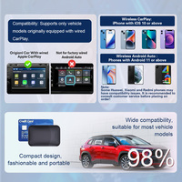 Adaptateur CarPlay sans fil 4-en-1 intelligent et stable, Wi-Fi double bande 5 GHz, faible latence, compatible Apple et Android Auto