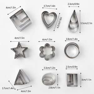 Ensemble de 27 emporte-pièces miniatures de Noël en acier inoxydable, moules à biscuits, outils de pâtisserie en forme de carré, triangle, cœur, étoile, fleur - Product Image 3