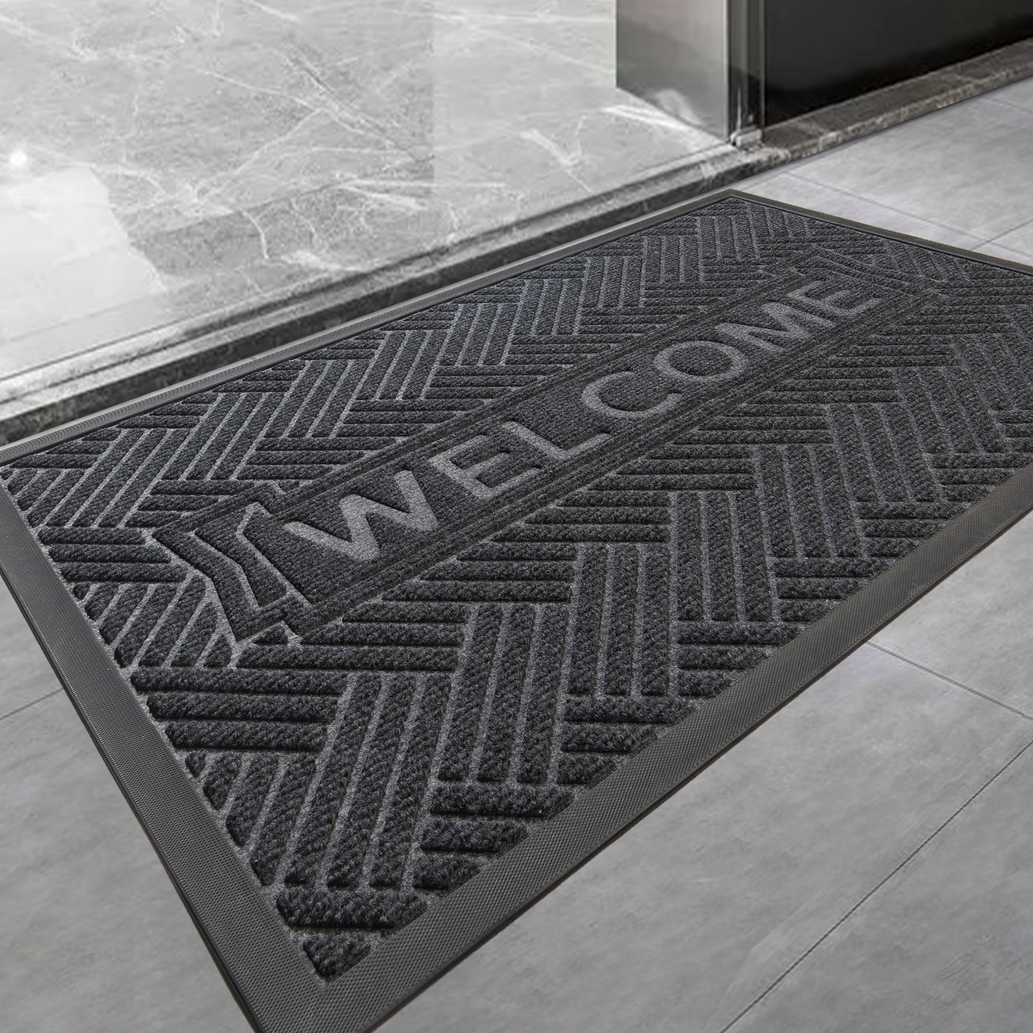 Weather Resistant Heavy Duty Front Welcome Mats for Home Entrance Outdoor Indoor