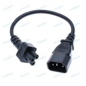 สายปลั๊กไฟ C14 ถึง C5, สายอะแดปเตอร์ IEC 320 C14 ตัวผู้ ถึง C5 ตัวเมีย, ตัวแปลงไฟ AC C5 ถึง C14 - Product Image 2