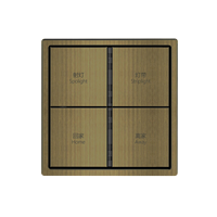 Interruptor de Control KNX de 4 Vías y 4 Grupos de la Serie Lena Moderna para Iluminación de Edificios Comerciales, Control de Iluminación Comercial