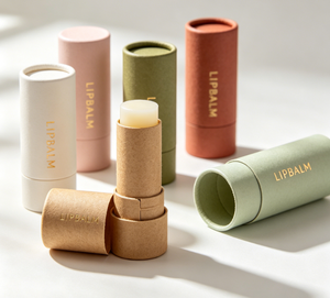 Custom Biodegradable Recyclable Cardboard Lip Balm Tube with Magnet Closure Wholesale Round Kraft Paper Packaging <b>Container</b> - Product Image 2