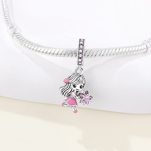 Copper Silver Plated <b>Bracelet</b> <b>Charms</b> Boys Girls Surf Dance Pendant <b>Beads</b> Fashion Jewelry Accessories Hot Style - Product Image 6
